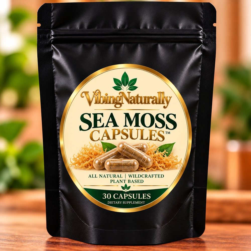 Vibing Naturally Sea Moss Capsules pouch — 30 plant-based capsules