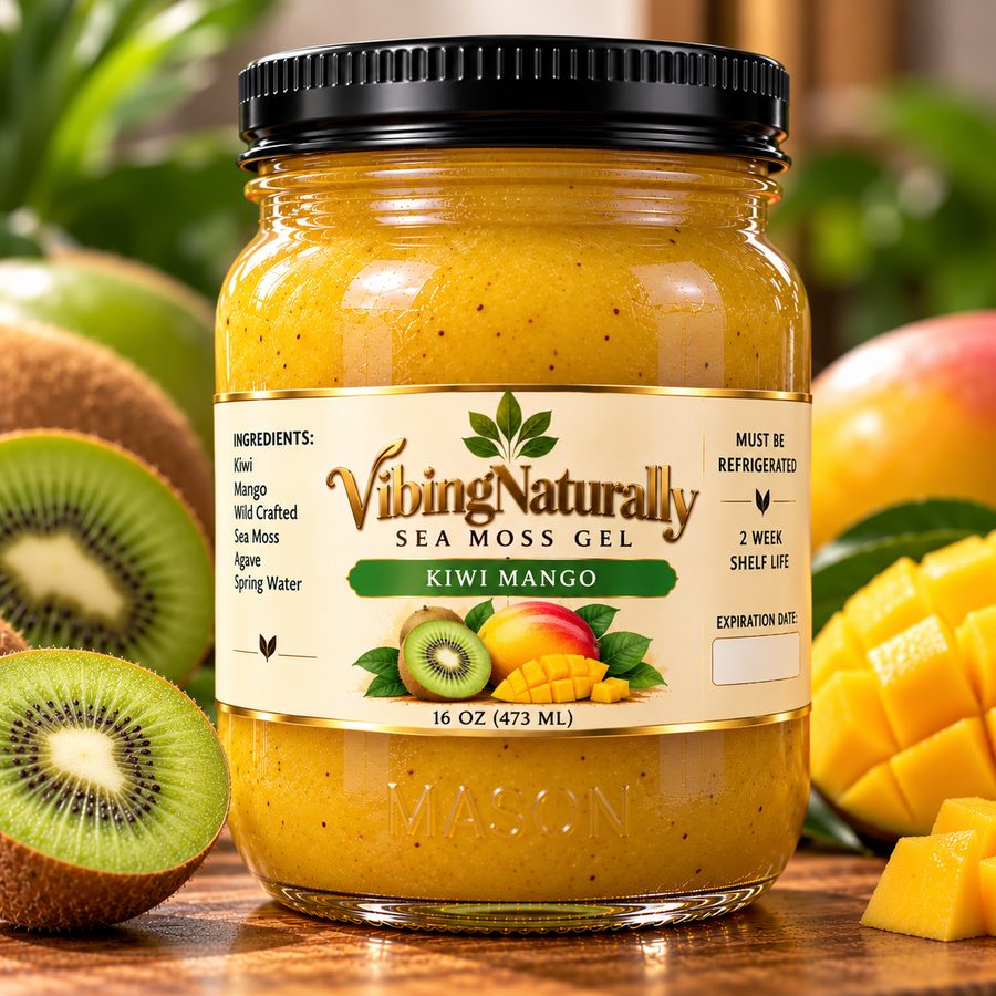 Kiwi Mango sea moss gel jar