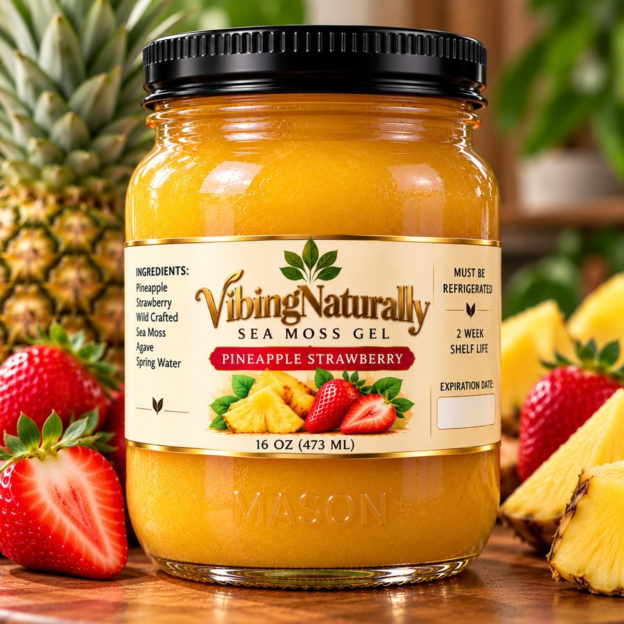 Pineapple Strawberry sea moss gel jar