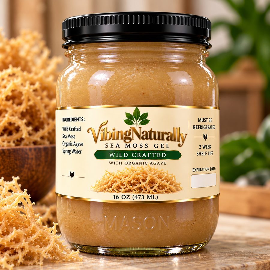 Wild-Crafted without Agave sea moss gel jar