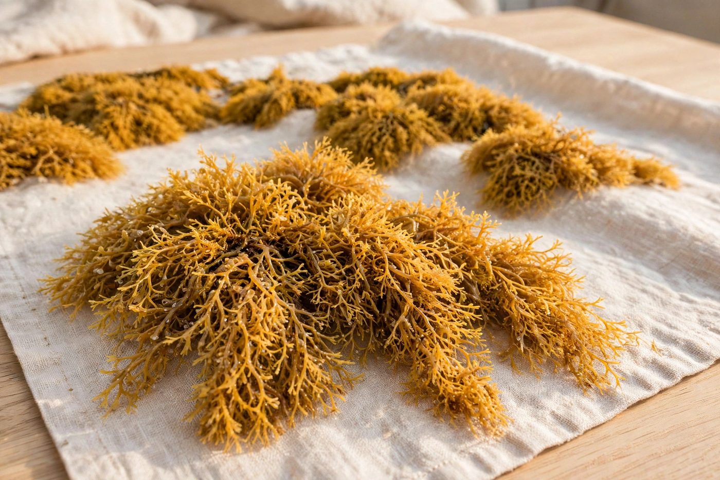 Gold Irish sea moss in its original form